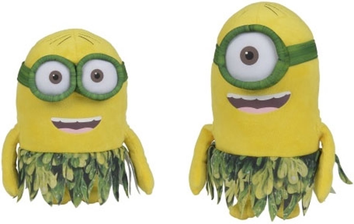 Despicable Me Pluchen Tropical Minion Knuffel met 2 Ogen – Hawaii Stuart – 26x10x14 cm | Verschrikkelijke Ikke Tropische Pluche Pop voor Kinderen